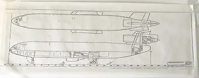 $99.95 • Buy Vintage 1970s 11 X 28 Aircraft Blueprint: DC-10 Series 30 Inboard Profile
