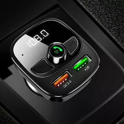 Bluetooth-compatible Transmisor FM Reproductor MP3 USB Para Carro Cargador P5V7 • $3.91