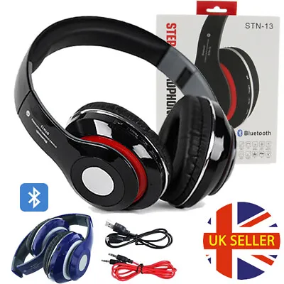 £12.95 • Buy Bluetooth Wireless/Wired Headphones Headset Over Ear FM Radio For IPhone Samsung