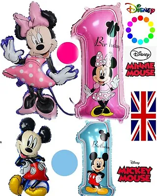 UK Large Disney Minnie Mickey Mouse 1st Birthday Party Number Balloons Children • £2.97