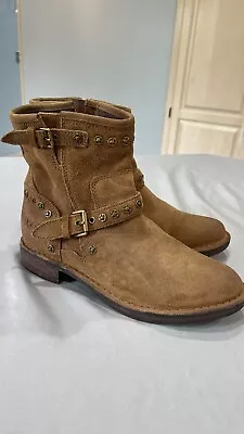 UGG AUSTRALIA Fabrizia 1003235 Suede Moto Boot Sheepskin Distressed Sz 7.5 • $59.99