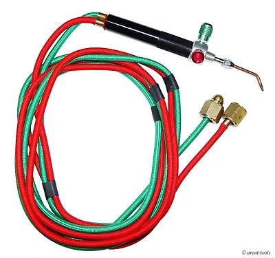 LITTLE OXY-ACETYLENE TORCH SET – Mini Jewelers Welding Outfit – 5 Tips – Hoses • $44