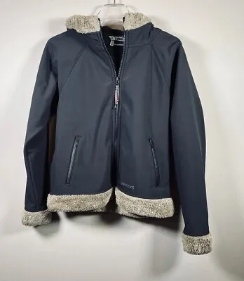 Marmot Furlong Jacket Womens Medium Soft Shell Faux Fur Trim Hood Coat • $20.86