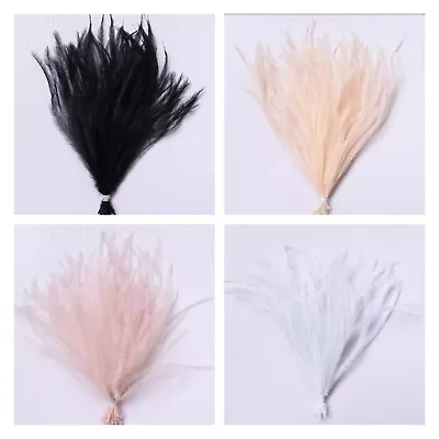 100pcs Bundle Ostrich Filament Feathers 10-15cm 4 Colours DIY Craft Fly Tying • $9.95