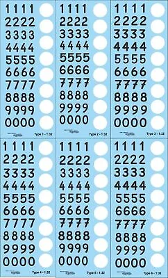 Decals Numbers Targa Florio N 1:32 1:24 1:43 1:18 Numerical Numbers Decals • $7