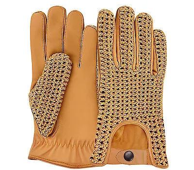 Men's Driving Gloves Sheep Leather Chauffeur Retro Classic Vintage Dress Gloves • £14.99