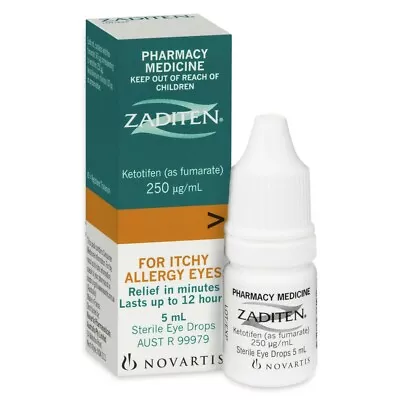 Zaditen Eye Drops 5mL Itchy Allergy Watery Swollen Eyes Sterile • $21.89