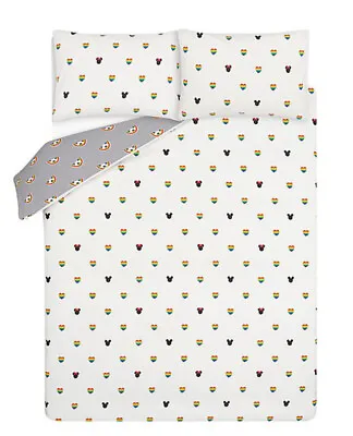 New Disney Mickey And Minnie Easycare Reversible Duvet Set - Size DOUBLE • £15.99