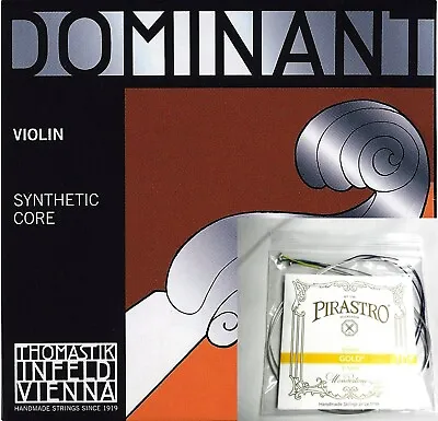 ^_^ *** Dominant Violin String Set W/ Gold Label E Ball End- 4/4 Full Size*** • $49.85