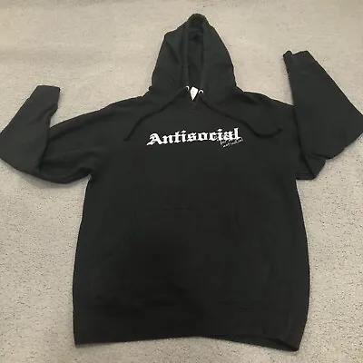 Independent Trading Hoodie Adult Medium Black Antisocial Pullover Sweatshirt • $7.59