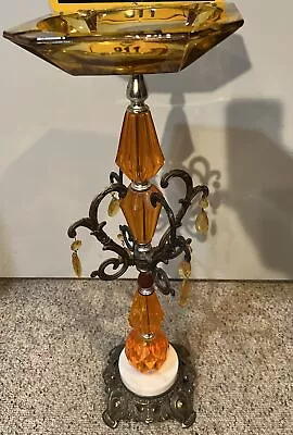 Vintage Rick Bar Sales Orange PlasticMetal Marble Floor Ashtray Stand 23.5in • $59