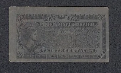 Mexico Banknote GOBIERNO PROVISIONAL DE MEXICO 20 Centavos 1914 P-S699 [2724] • $10