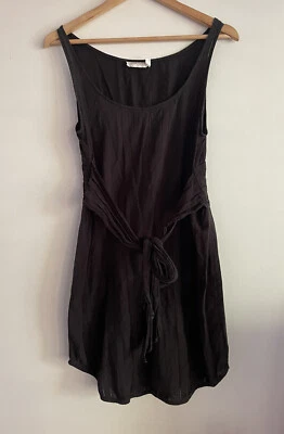 $79.95 • Buy ZIMMERMAN Ladies Designer Black Cotton Sleeveless Sundress With Waist Tie Size 2