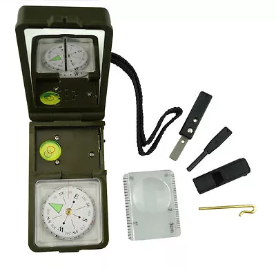 10 In 1 Camping Survival Tool Compass Fire Starter Mirror Light Hygrometer Therm • $12.99