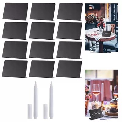 12 Pcs Mini Chalkboard Easel Party Food Signs Price Tags Weddings Message Board • £8.39