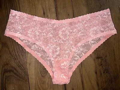 Victoria's Secret Angels Secret Embrace Pink Lace Panties Vintage Hiphugger M • $17.40