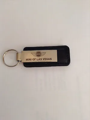 MINI COOPER Black LEATHER &CHROME Key Fob Key Ring  LAS VEGAS • $9.99
