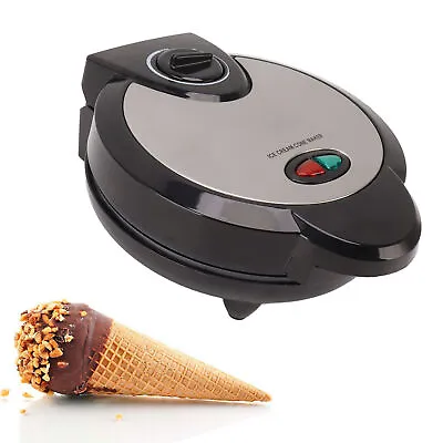 Waffle Cone Maker Nonstick Homemade Ice Cream Cone Machine With Shaper AA • £44.27