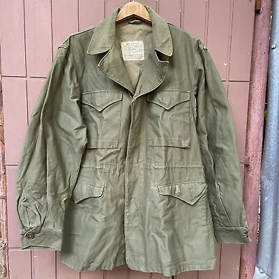 Vtg Orig WW2 US ARMY M43 M-1943 FIELD JACKET. PATTERN B 1944.Size 38L. VGC. • $99.99