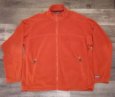 Vintage Patagonia Polartec Fleece Full Zip Jacket Blood Orange Mens XL • $49.99