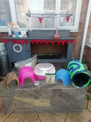 £75 • Buy Guinea Pig Bundle Indoor Cage Hutch Run & More... Job Lot