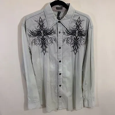 Men’s Roar Trace Long Sleeve Button Up Shirt Size Medium Light Mint Green • $18