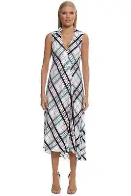 $129 • Buy Scanlan Theodore Plaid Bias Dress Size AU 10