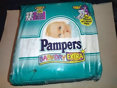 Vintage Pampers Baby Dry Extra Maxi 7-18kg 35 Plastic Diapers • $319.99