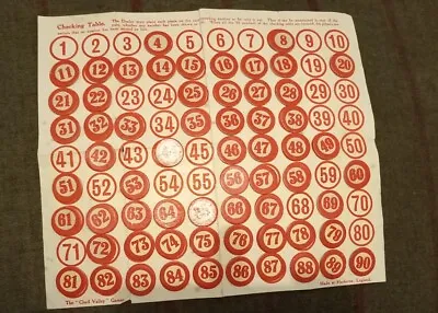 FIVE SPARE NUMBERS - Vintage Lotto House Bingo Game (Chad Valley-1940s/1950'S)  • £2.75