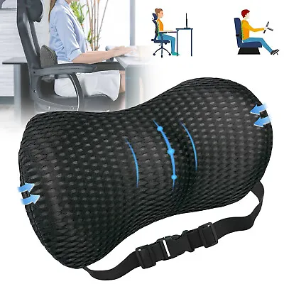 Orthopedic Memory Foam Seat Cushion Lumbar Back Support Pillow Pain Relief Car • £14.92