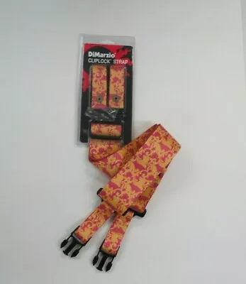 $29.99 • Buy Dimarzio Steve Vai Utopia Cliplock Guitar Strap Pink/gold 2   Wide Dd2252