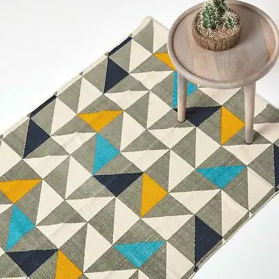 New Small And Extra Large Modern Soft Multi Coloured Geometric Printed Rugs • £24.90