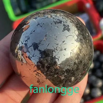 1pc Natural Chalcopyrite Carved Sphere Quartz Crystal Ball Reiki Healing 40mm+ • $13.72