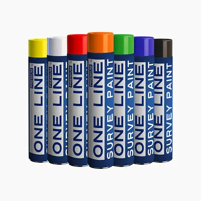 X6  Line Survey Temporary Marker Paint 750ml - White Blue Red Yellow Green Black • £28.99