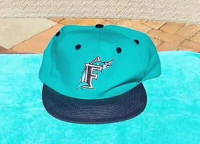 MIAMI MARLINS Vintage 1990s FLORIDA MARLINS Logo SNAPBACK Hat YOUTH Teal MLB NOS • $14.99