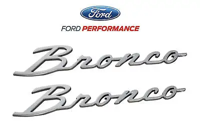 2021-2024 Ford Bronco OEM M-1447-BSS Silver Script Heritage Fender Emblems Pair • $99.95