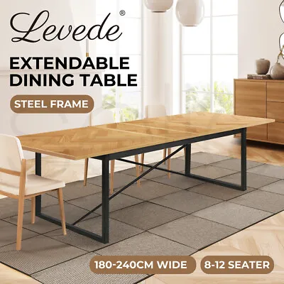 $539.99 • Buy Levede Dining Table 1.8-2.4M Extendable Wooden Rectangle Kitchen Coffee Tables
