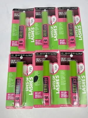 6  Maybelline Great Lash Lots Of Lashes Mascara 140 Blackest Black • $30.39