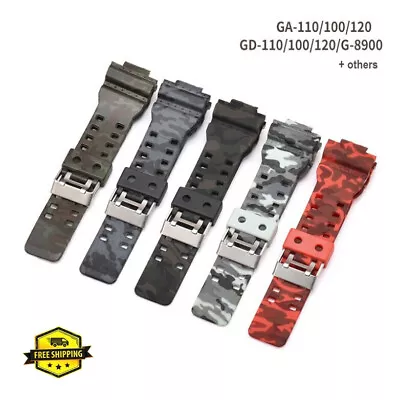 G-SHOCK CAMO Rubber Watch Strap 16mm Fits GA-100 G-8900 GW-8900 Camouflage Band • $29.95