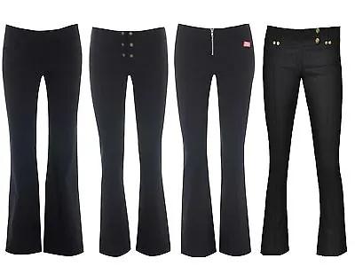 Miss Skinny Bootcut Hipster Stretch Black Sexy School Trousers Size 6-14 • £12.99