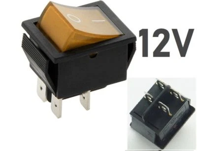 £2.99 • Buy 12V 20A Rocker Switch ORANGE ON-OFF Double Pole 4 Pin ILLUMINATED