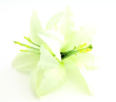 Romantic Double White Cream Lily Silk Flower Hair Clip Hair ClipPin UpBridal • £6.03