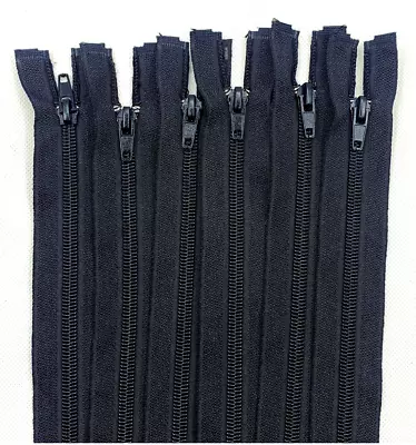 £4.99 • Buy 2pcs /2x. Zip/Zipper Open End, Nylon,Black #5 No.5 Opening 70cm 27.7inch