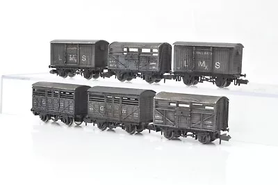 N Gauge - Rake Of 6 LMS/GW Vans Grey Livery Weathered - Unboxed • £38.95