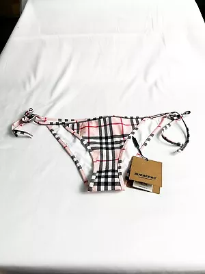 Burberry Dusty Pink Checked Bikini Bottom Swimwear. Size XXS. $480 • $74.99