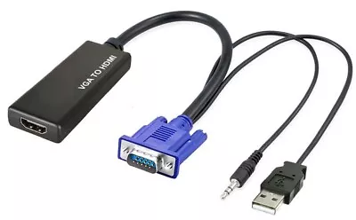 VGA To HD 1080P Format Converter With Audio And Micro USB Powered • $19