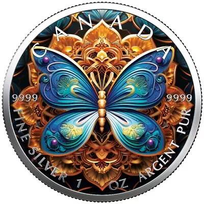 2024 Canada Mandala Butterfly Color Coin (3rd)   1 OZ SILVER - COLOR EDITION • $105.90