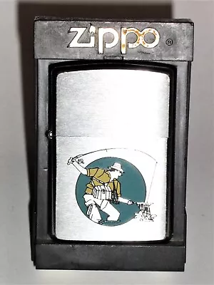 Vintage Early 1980's Zippo Lighter Canadian NF Sports Series Fisherman • £70