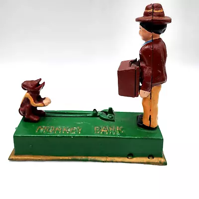 Monkey Organ Grinder Coin Bank Midcentury Repro Works Holiday Swap Or Gag Gift • $30