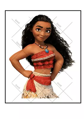 £3 • Buy 3 ,4 ,5   & 6  Princess Moana Pre Cut Edible Cake Topper